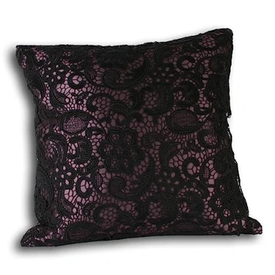 Image of Riva Home Macrame Cushion Purple Size 45 cm x
