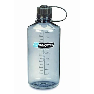 Image of Nalgene Tritan 32 oz Narrow Mouth BPA Free Water Bottle, Grey/Black