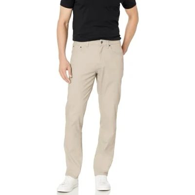 Image of Amazon Essentials Men&#039;s Athletic Fit 5 Pocket Stretch Twill Trouser (Available in Big &amp; Tall), Stone, 33W / 32L