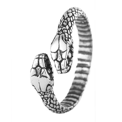 Image of TQWSVUM Ouroboros Ring Men Women Norse Viking Dragon Unisex Stainless Steel Vintage Gothic Punk Snake Animal Pagan Amulet Fashion Rock Party Jewelry (Style : B_12)