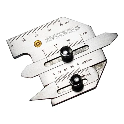 Image of RIVERWELD HJC40 Multi Function Welding Gauge Inspection Checks Weldment Thickness Weld Bead Height Seam Gap Groove Angle Marks Metric