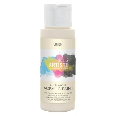 Image of Artiste Acrylic Paint 59ml 2Oz Linen, Quick Drying Professional Art, Craft and Hobby Artists Paint, Vibrant Colour, Water Based Paints Cover All Surfaces with Ease, Ideal for Travel