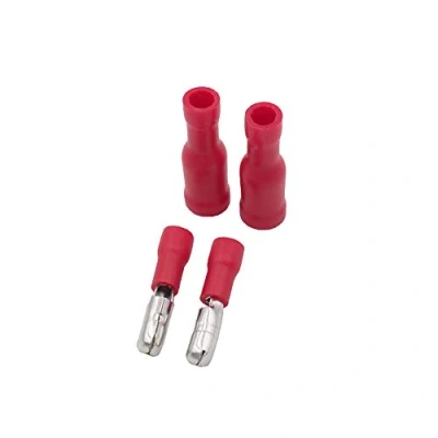 Image of Grapelet 100x Red Bullet Connector Insulated Crimp Terminals for Electrical &amp; Audio Wiring 50x Female and 50 x Male
