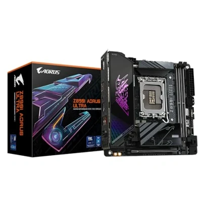 Image of GIGABYTE Z890I AORUS Ultra Motherboard Supports Intel Core (Series 2) CPUs, 8+1+2 phases VRM, up to 8800MHz DDR5 (OC), 1xPCIe 5.0 + 4.0, Wi Fi 7, 2.5GbE LAN, Thunderbolt 4