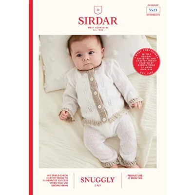 Image of Sirdar Snuggly 2 ply Knitting Pattern 5523 Cardigan &amp; Leggings, Pink