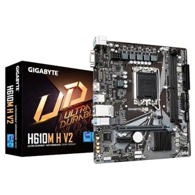 Image of Gigabyte H610M H V2 Motherboard Supports Intel Core 14th CPUs, 4+1+1 Hybrid Digital VRM, up to 5600MHz DDR5, 1xPCIe 3.0 M.2, GbE LAN, USB 3.2 Gen 1