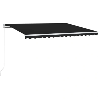 Image of vidaXL Manual Retractable Awning with LED 400x300 cm Anthracite