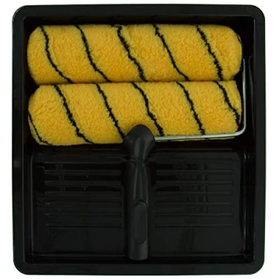 Image of Coral 43101 Max Coat Paint Roller Kit with HEADLOCK Frame and Polyester Covers 9 inch 1.5&quot; Dia 4 Piece Pack Set