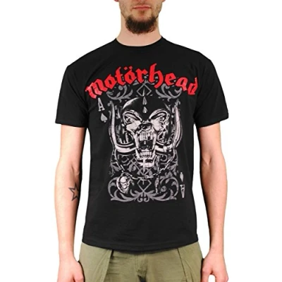 Image of Official T Shirt MOTORHEAD Overkill PLAYING CARD Logo Vintage S