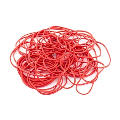 Image of D.RECT Rubber Bands 1 kg Bag 50 mm Diameter Wide 1.5 Ring for Household, Work, Office Reusable Durable Stable Red