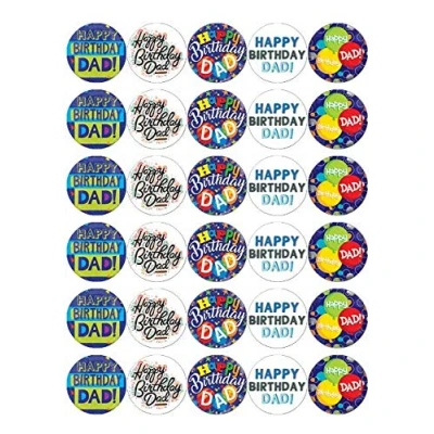 Image of 30 Happy Birthday Dad Cupcake Toppers Edible Wafer Paper Fairy Cake Cakes