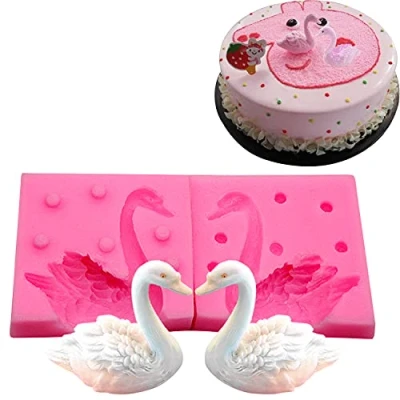 Image of WonDerfulC 3D Swan Fondant Silicone Mould, Bird Cake Decoration Molds, DIY Baking Chocolate Mold, Resin Clay Candle Moulds