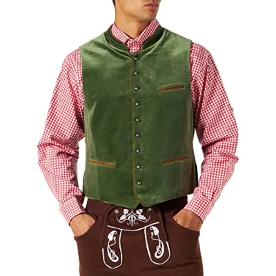 Image of Stockerpoint Men&#039;s Weste Ricardo Traditional Dress Waistcoat, Green Grün (Moosgrün), Small