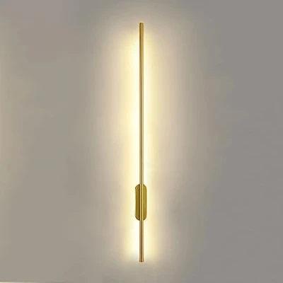 Image of RXPVUXE 23&quot;/31&quot;/39&quot; LED Linear Wall Sconce Gold Indoor Metal Lamp Brushed Brass Finish Modern Acrylic Shade Light Fixture, Minimalist Hardwired Bedroom Bedside Living Room Sconces