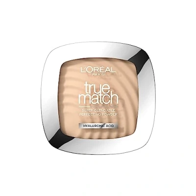 Image of L&#039;Oréal Paris Powder Foundation, Super Blendable, With Hyaluronic Acid, Light Texture for a Flawless Finish, True Match Perfecting Powder, W1