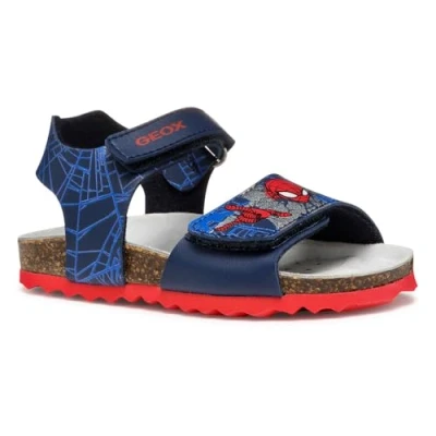 Image of Geox Marvel Spiderman Sandals for kids, Size: 3.5K, Navy/red Synthetics
