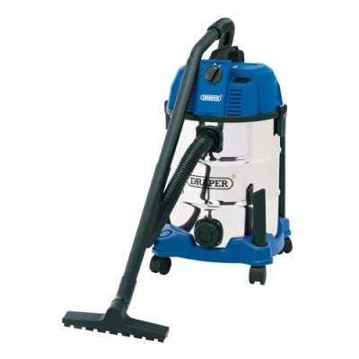 Image of Draper Wet and Dry Vacuum Cleaner with Stainless Steel Tank, 30L, 1600W