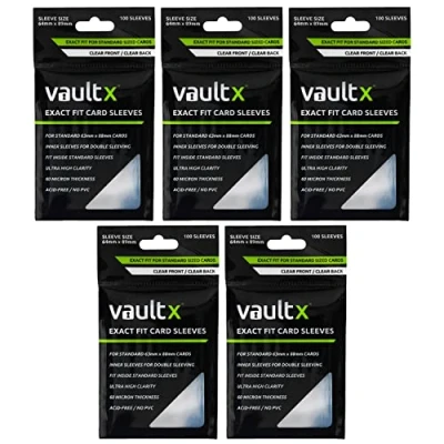 Image of Vault X Exact Fit Trading Card Sleeves High Clarity Perfect Soft for TCG, CCG Inner Sleeve Double Protection (500 Pack)
