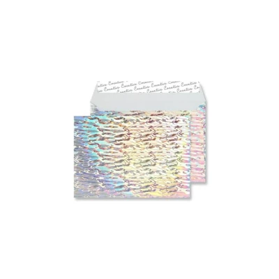 Image of Blake Creative Shine C5 162 x 229 mm 140 gsm Metallic Holographic Peel and Seal Wallet Envelopes (EF394) Water Cascade Effect Pack of 100