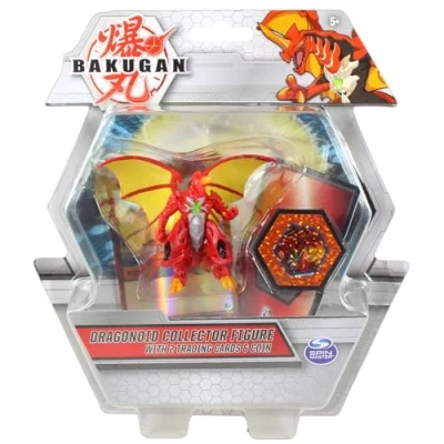 Image of BAKUGAN Collector Figures With 2 Trading Cards &amp; Collectors Coin Dragonoid Red