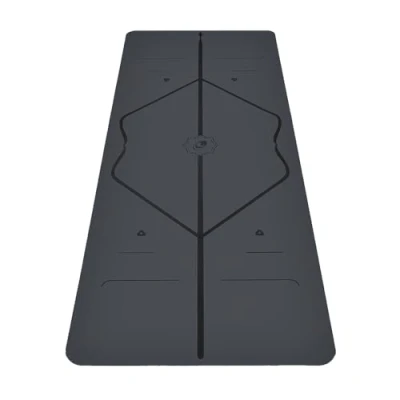 Image of Liforme Original Yoga mat Free Bag Included Patented Alignment System, Warrior like Grip, Non slip, Eco friendly and Biodegradable, sweat resistant, 4.2mm thick for comfort Grey