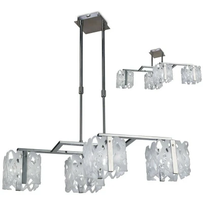 Image of Tokio Rectangular Telescopic Convertible To Semi Flush 4 Light G9 Line, Gloss White/Polished Chrome