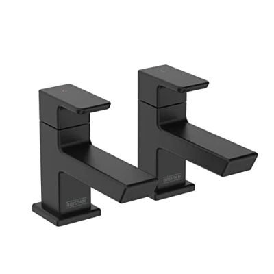 Image of Bristan Cobalt Bath Pillar Taps Black (COB 3/4 BLK)