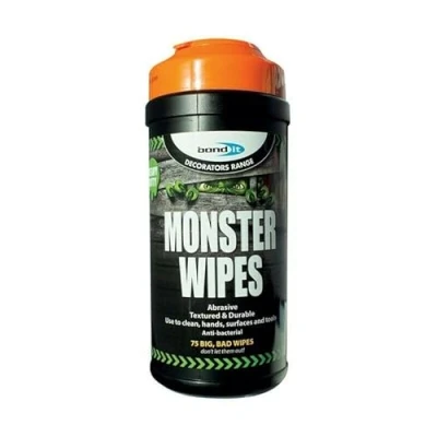 Image of Bond It MONSTER Wipes Clean Paint Adhesive Glue Sealant Foam Bitumen Oil Grease Multi Purpose Hand Cleaners for &amp;