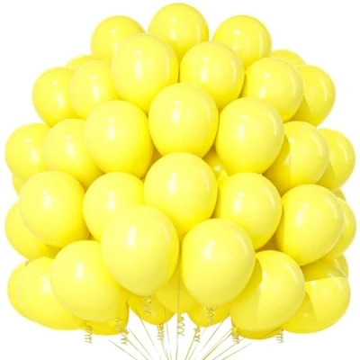 Image of Teselife Yellow Balloons, 100Pcs 12 Inch Matte Latex Party Balloons for Women Girls Birthday Engagement Anniversary Sunflower HoneyBee Popcorn Lemon Theme Decorations