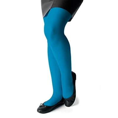 Image of Romartex Girls Kids Opaque 70 Denier Microfibre Tights, 3 4 years, turquoise