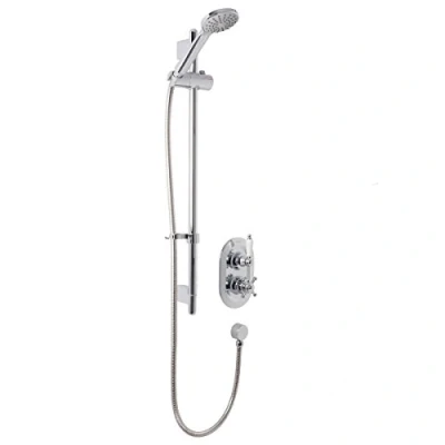 Image of Aquariss Traditional Thermostatic Concealed Chrome Shower Mixer Valve + Riser Kit