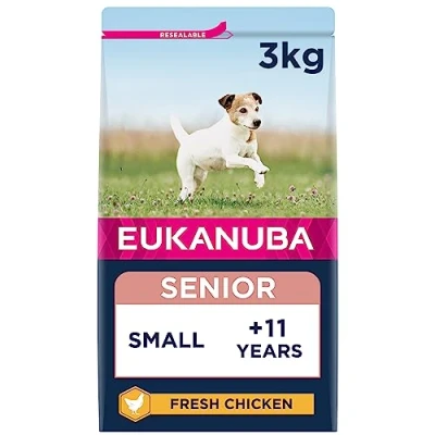 Image of Eukanuba Complete Dry Dog Food for Senior Small Breeds with Fresh Chicken 3 kg