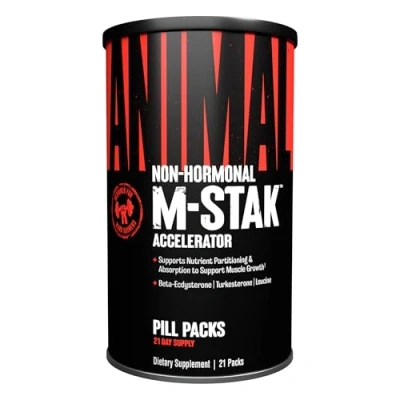 Image of Animal M Stak Non Hormonal Hard Gainers Muscle Building Stack with Energy Complex 21 Count