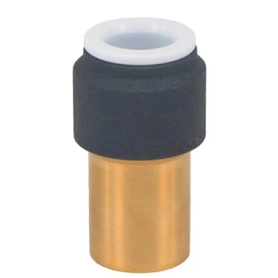 Image of SPARES2GO Radiator Valve 15mm x 10mm Anthracite Pushfit Reducing Straight Speed Fit Compression Stem