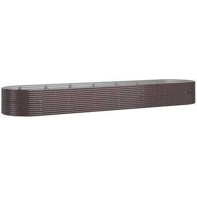 Image of vidaXL Garden Raised Bed Powder coated Steel 584x140x68 cm Brown
