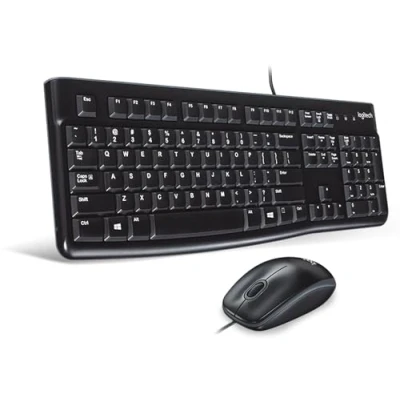 Image of Logitech MK120 Wired Keyboard and Mouse Combo for Windows, QWERTZ German Layout Black