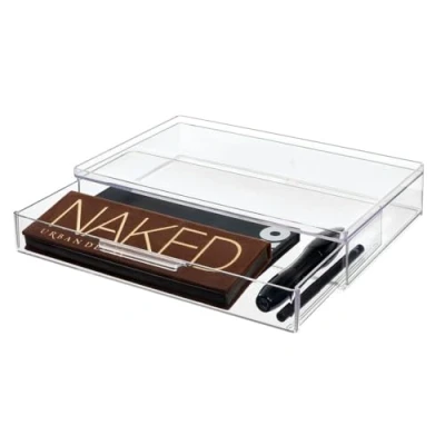 Image of iDesign Clear Recycled Plastic Organiser Bin with Pull Out Drawer