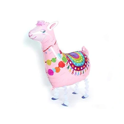 Image of Party Balloons Pink Llama Lama Alpaca Jungle Walking Pet Balloon Animal Airwalker Foil Helium Kids Fun Toy