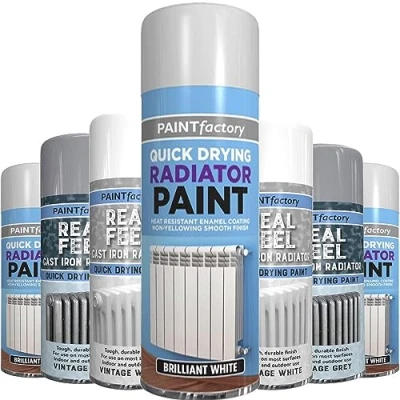 Image of AlezyB 1 x Radiator Brilliant White Spray 300ML Aerosol for Interior &amp; Exterior Tough, Protect Against Rust Durable Finish