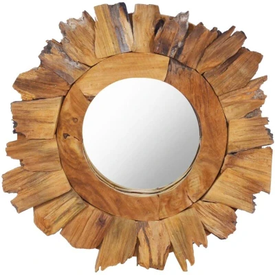 Image of vidaXL Wall Mirror 40 cm Teak Round