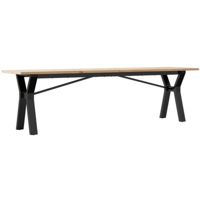 Image of vidaXL Coffee Table Y Frame 160x40x45 cm Solid Wood Pine and Steel