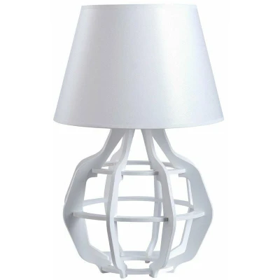 Image of Bento Table Lamp With Round Tapered Shade White, 30.5cm, 1x E27