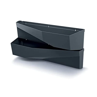 Image of Set of 2 Cascade Garden Wall, Dimensions (mm) 780 x 190 350, Colour: Anthracite