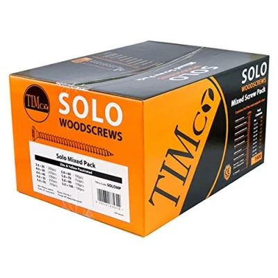 Image of TIMCO Solo Chipboard &amp; Woodscrews Mixed Pack PZ Double Countersunk Yellow