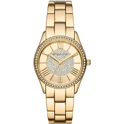 Image of Michael Kors Ladies 33.00mm Quartz Watch with Gold Analogue dial and Metal Bracelet Strap MK7073