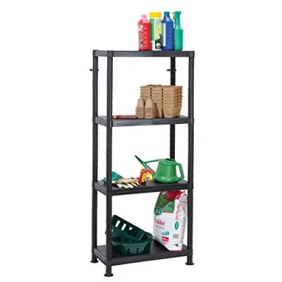 Image of Garland Self Assembly Plastic Shelving 4 Shelf Unit 60cm L x 30cm W 140cm H