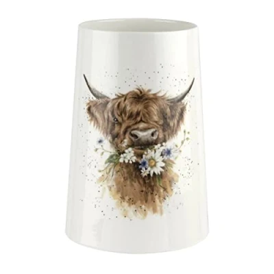 Image of Wrendale Designs &#039;Daisy Coo&#039; Highland Cow Large Vase