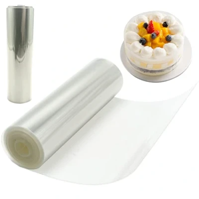 Image of Cake Collar Thickened,Acetate Clear Roll Transparent Mousse Sheets, Acetate Sheets Strips for Baking to Decorate Chocolate Collars 14 x 10m (Transparent)