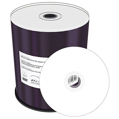 Image of Dvd r 16x mediarange fullface printable bobina 100 uds.