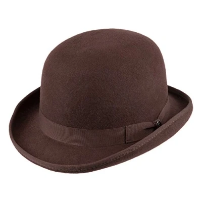 Image of Jaxon &amp; James Wool Felt English Bowler Hat Brown S